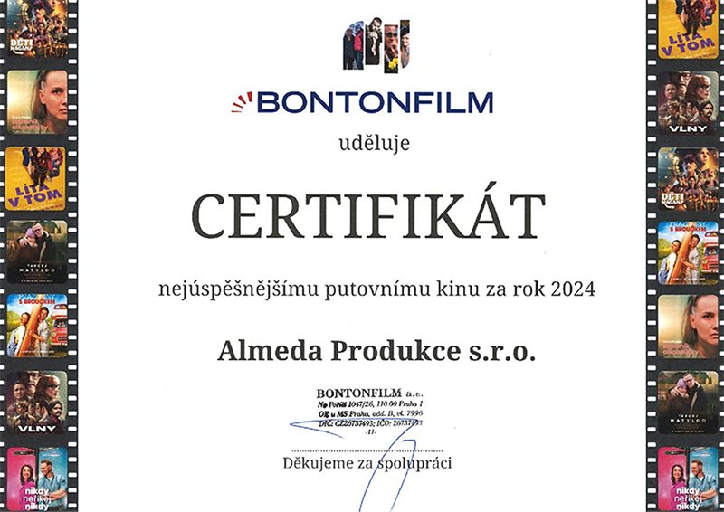 Certifikát Bontonfilm 2024