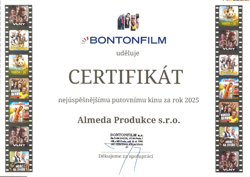 Certifikát Bontonfilm 2025
